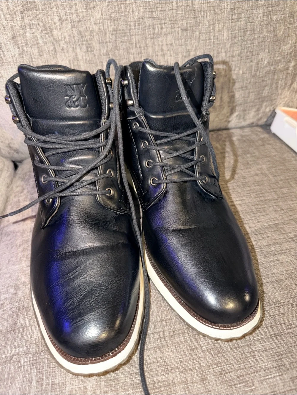 NY&C Men’s Black Lace-Up Chukka Boots Size 10.5 Casual Dress Boots
